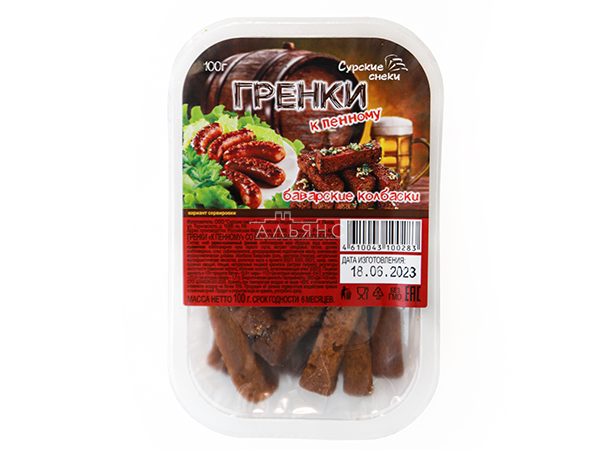 Сурские гренки Баварские колбаски (100 гр) в Махачкале
